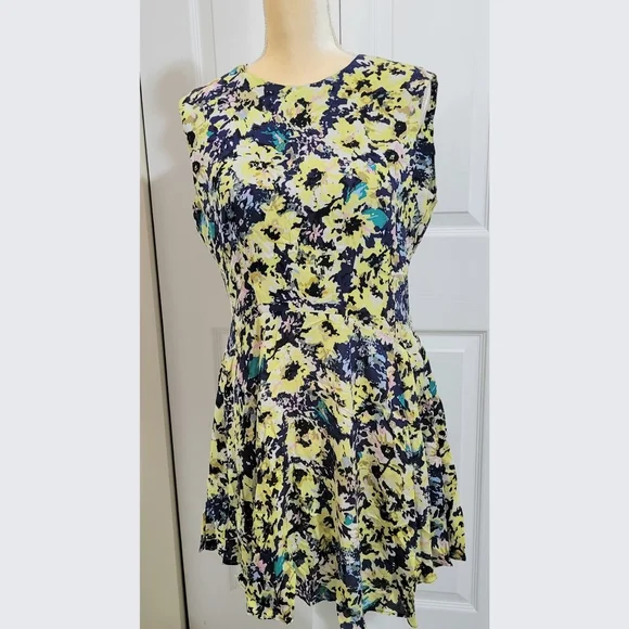 H&M | Dresses | Hm Floral Highlow Summer Dress Yellow Multi Colored |  Poshmark